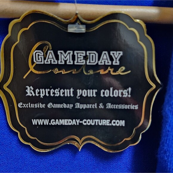 Gameday Beau Rivage Crossover Sweater Women M L Blue Fringe 2 Button Long Sleeve - Picture 7 of 9